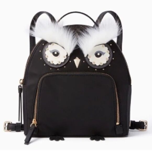 NWT Kate Spade Star Bright Owl Tomi Black Backpack